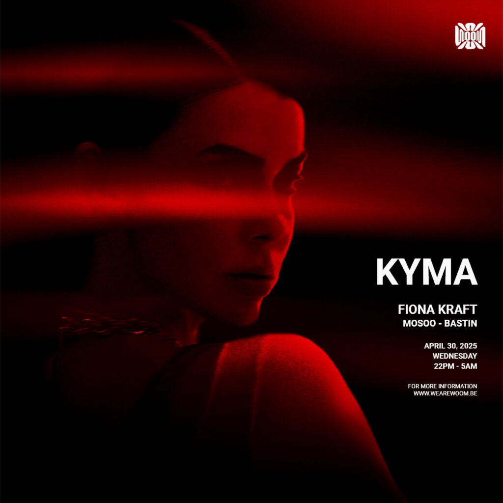 Evenementposter voor KYMA met Fiona Kraft en Mosoo-Bastin