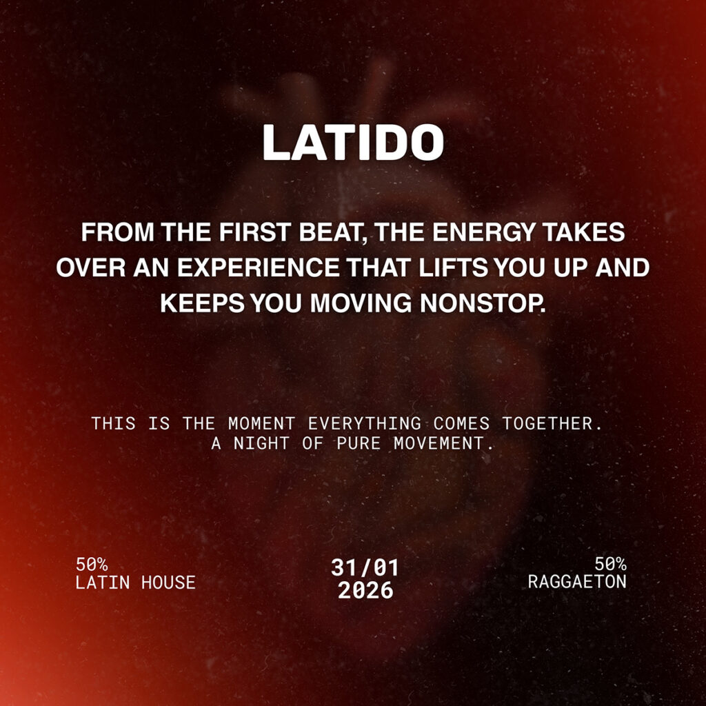 Instagram-poster voor Latido, een latinhouse- en reggaetonevenement op 31 januari 2026